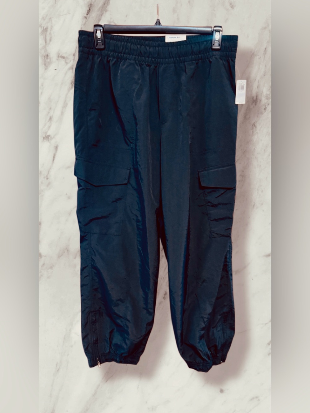 Old Navy NWT Black High Rise Wide Leg Jogger Pants size Large